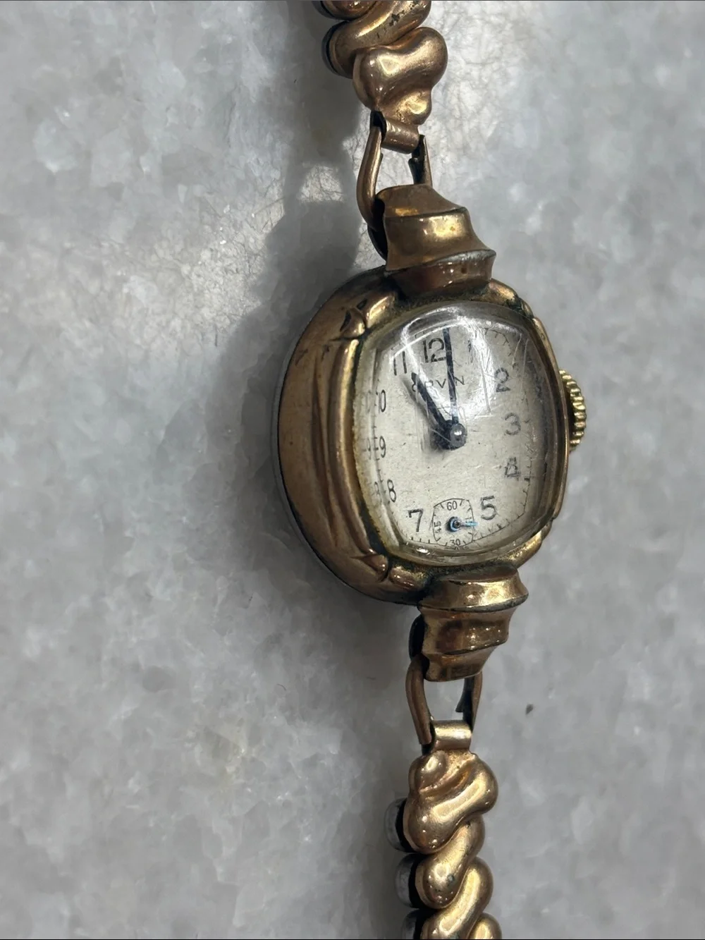 Orvin Vintage Ladies Gold-Tone Bracelet Watch